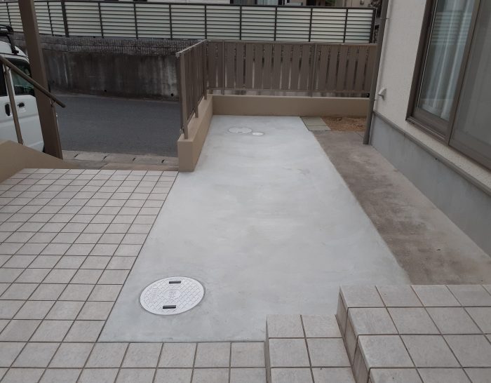 外構を全面コンクリート施工